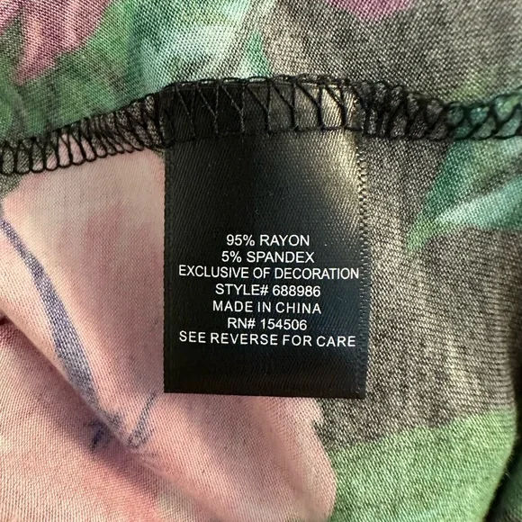 Colleen Lopez Halter Dress Vibrant Hibiscus Rayon Spandex Knee Length Large - Picture 5 of 13